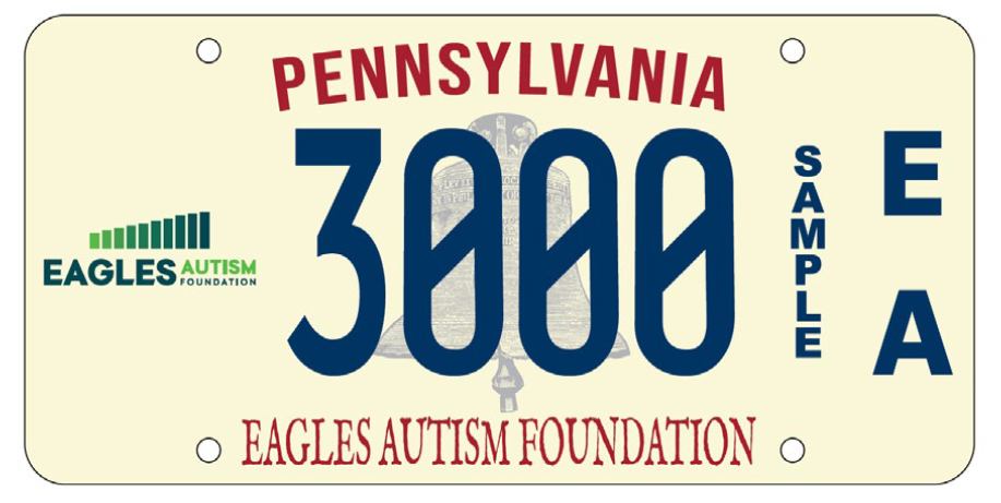 penndot eagles autism license plate 2025