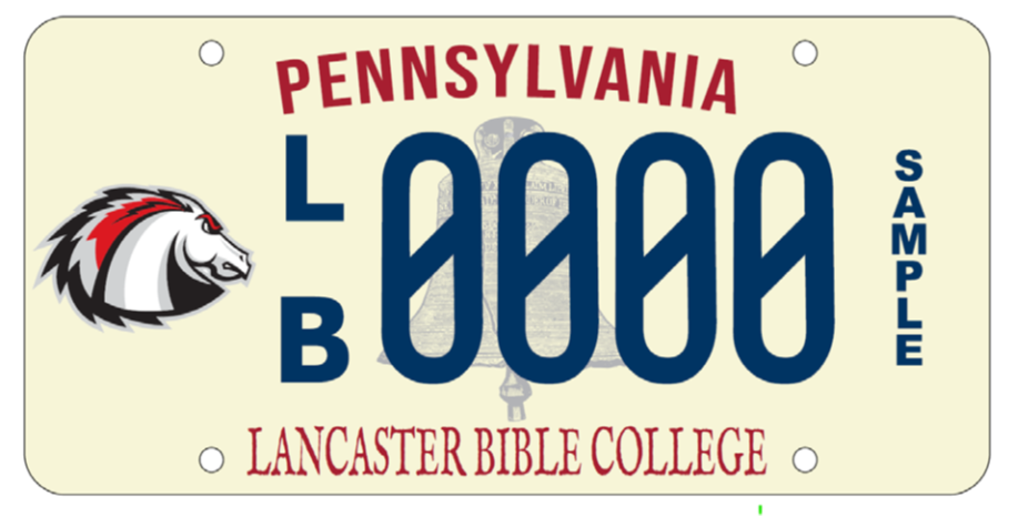 penndot lancaster bible college license plate 2025